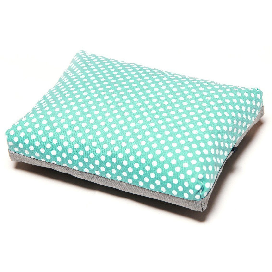 Touchdog Polka-Striped Rectangular Dog Bed with Removable Cushion