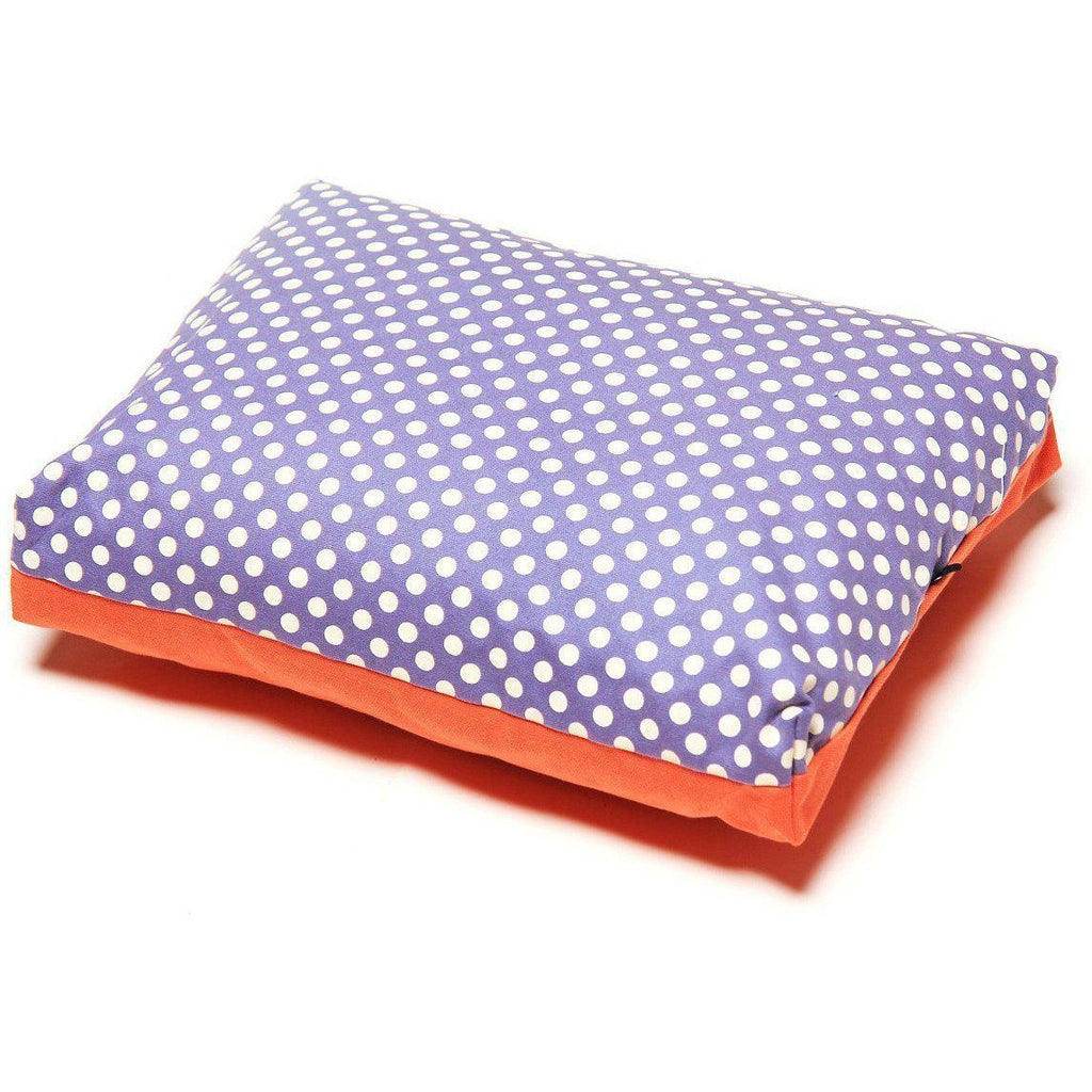 Touchdog Polka-Striped Rectangular Dog Bed with Removable Cushion
