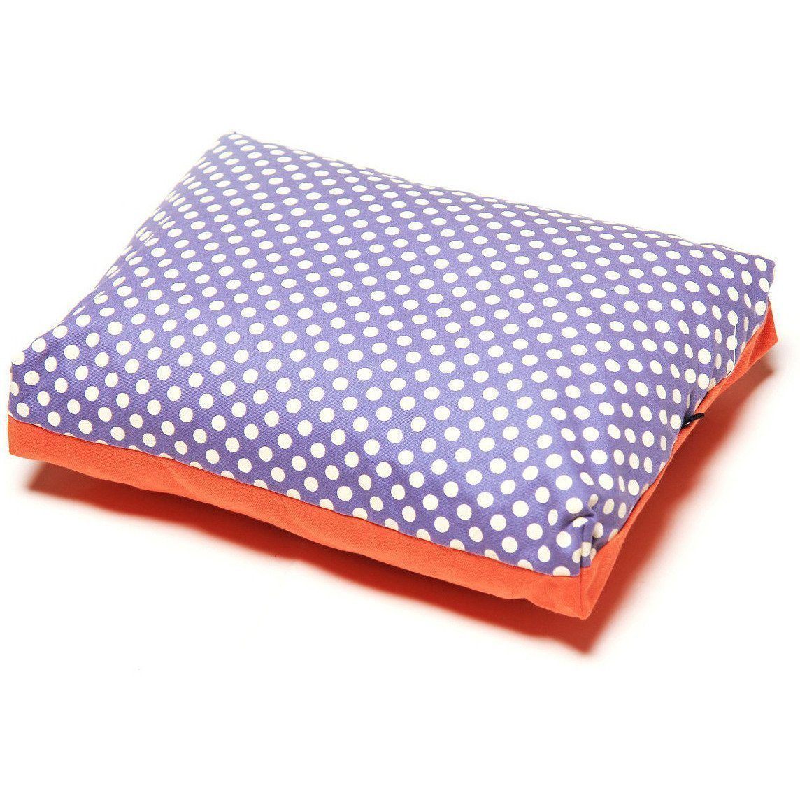 Touchdog Polka-Striped Rectangular Dog Bed with Removable Cushion