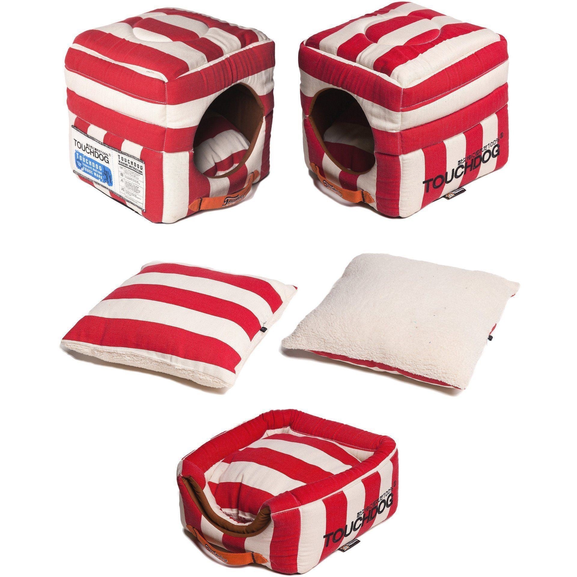 2-in-1 Convertible Pet Bed and House with Reversible Cushion