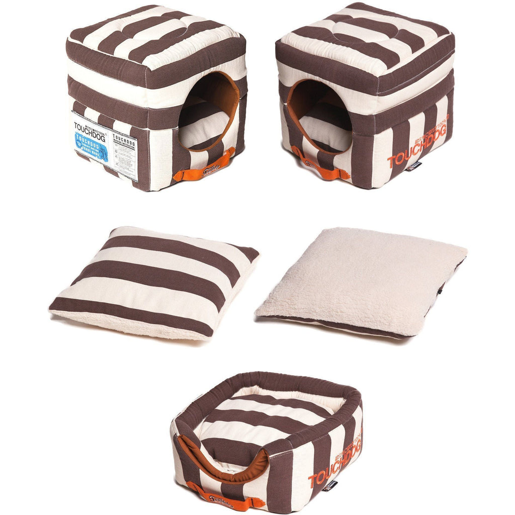 2-in-1 Convertible Pet Bed and House with Reversible Cushion