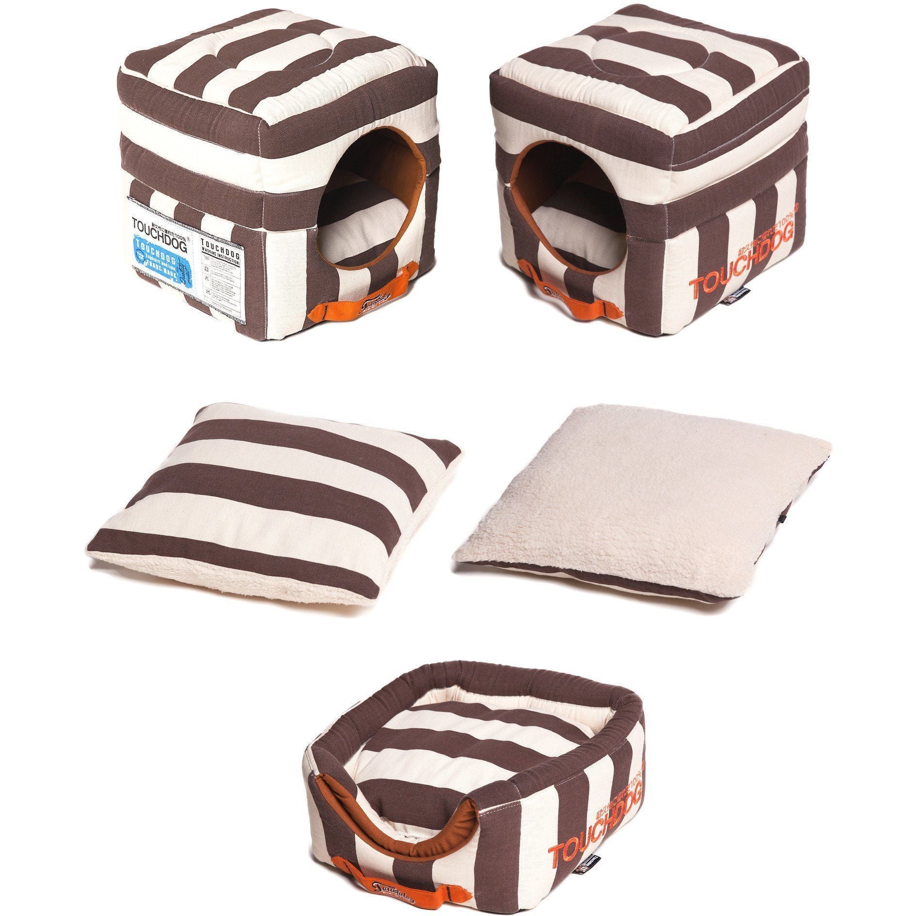 2-in-1 Convertible Pet Bed and House with Reversible Cushion