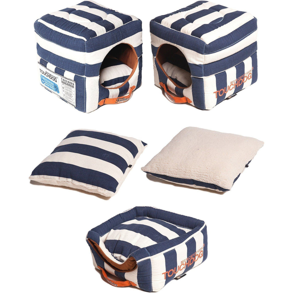 2-in-1 Convertible Pet Bed and House with Reversible Cushion