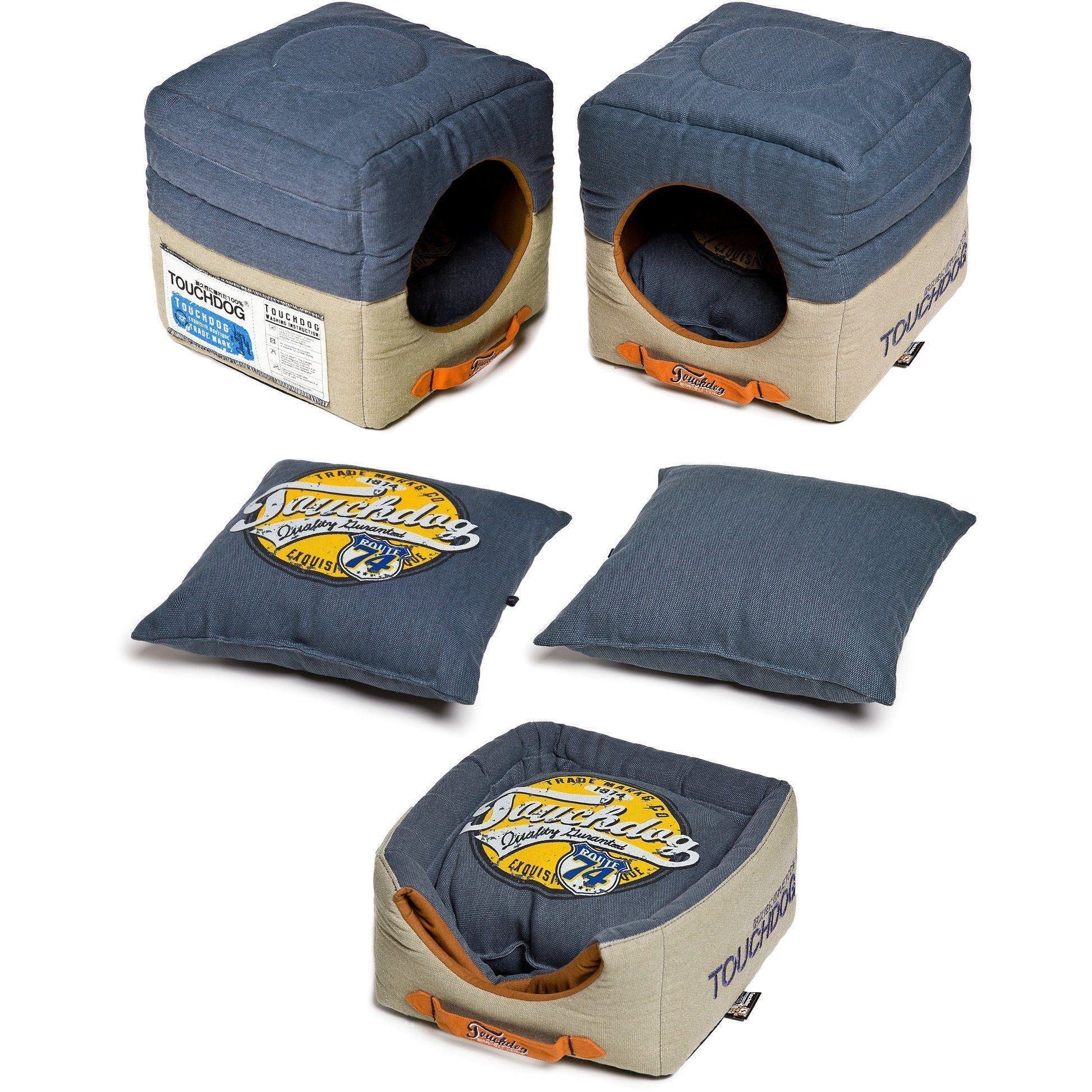 Convertible Nylon-Cotton Pet Bed and Indoor House for Small Dogs & Cats