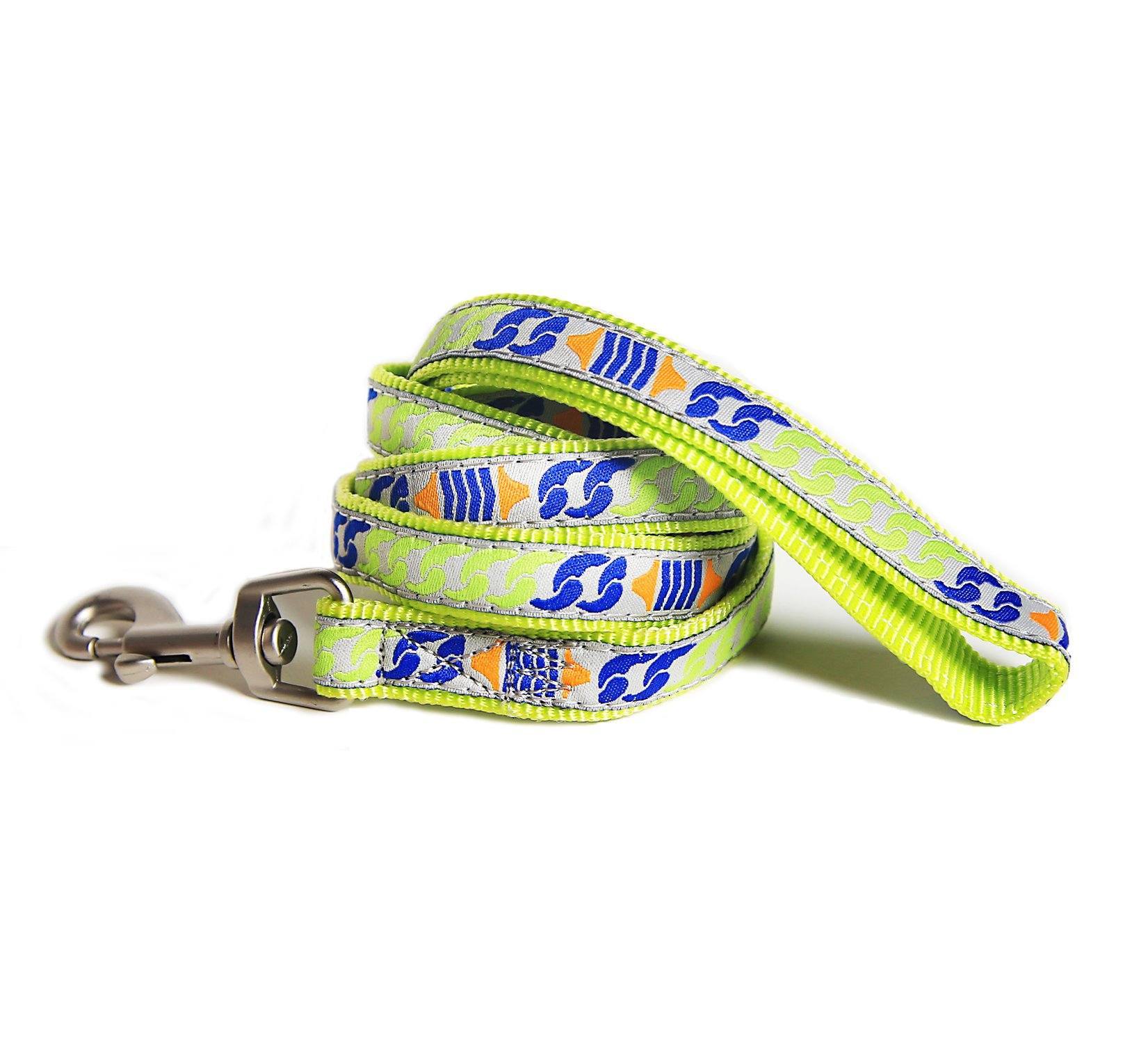 Dog Collar and Leash Set with Designer Print, 48" Leash, Small–Large