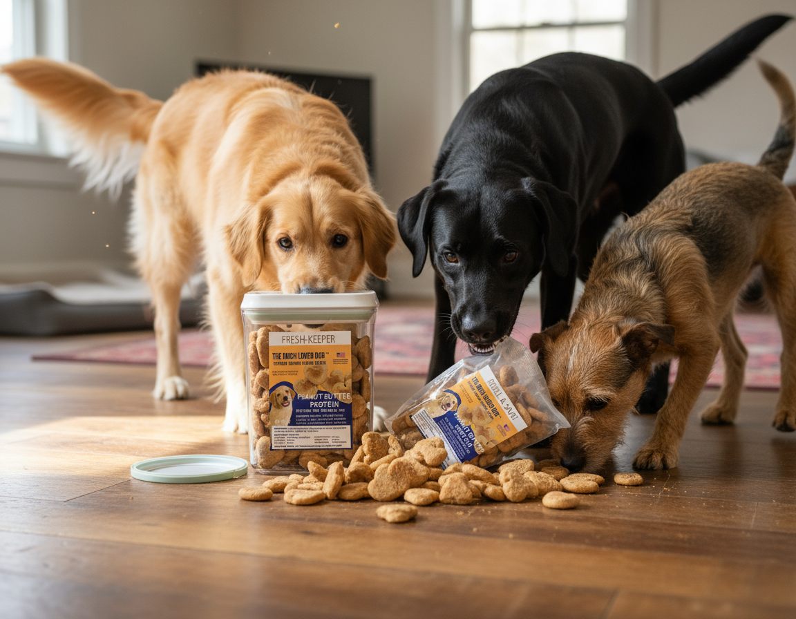 Dog Training Treats with California Peanut Butter, Fresh-Keeper Canister