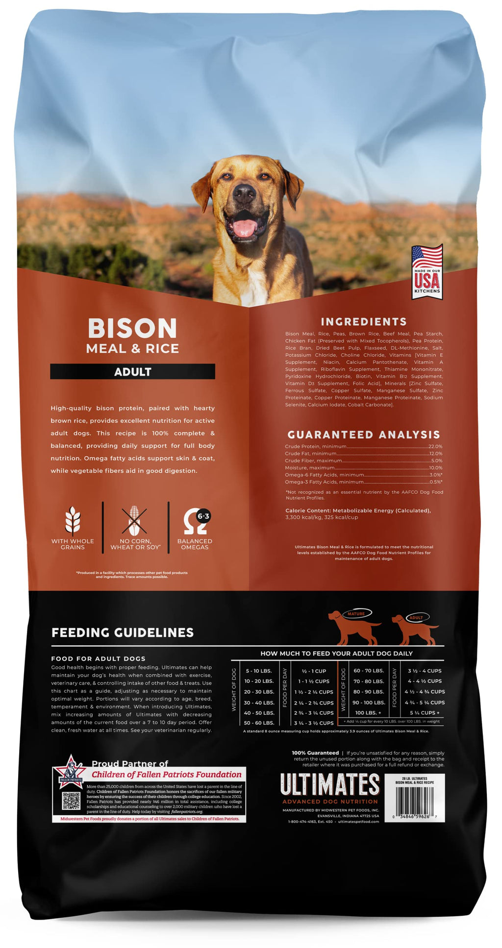 Bison & Brown Rice Adult Dog Food, Made in USA