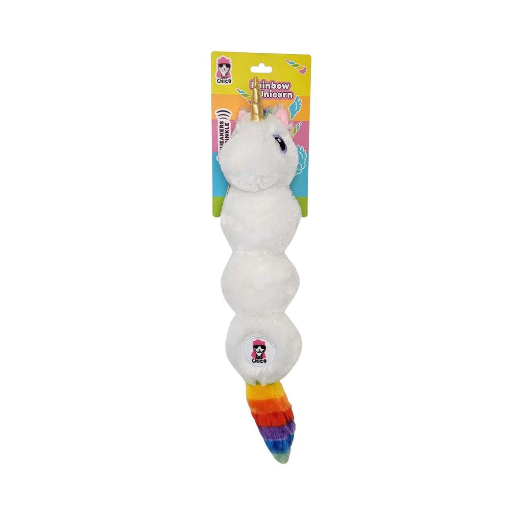 Magical Colorful Unicorn Plush Dog Toy for Medium to Large Dogs
