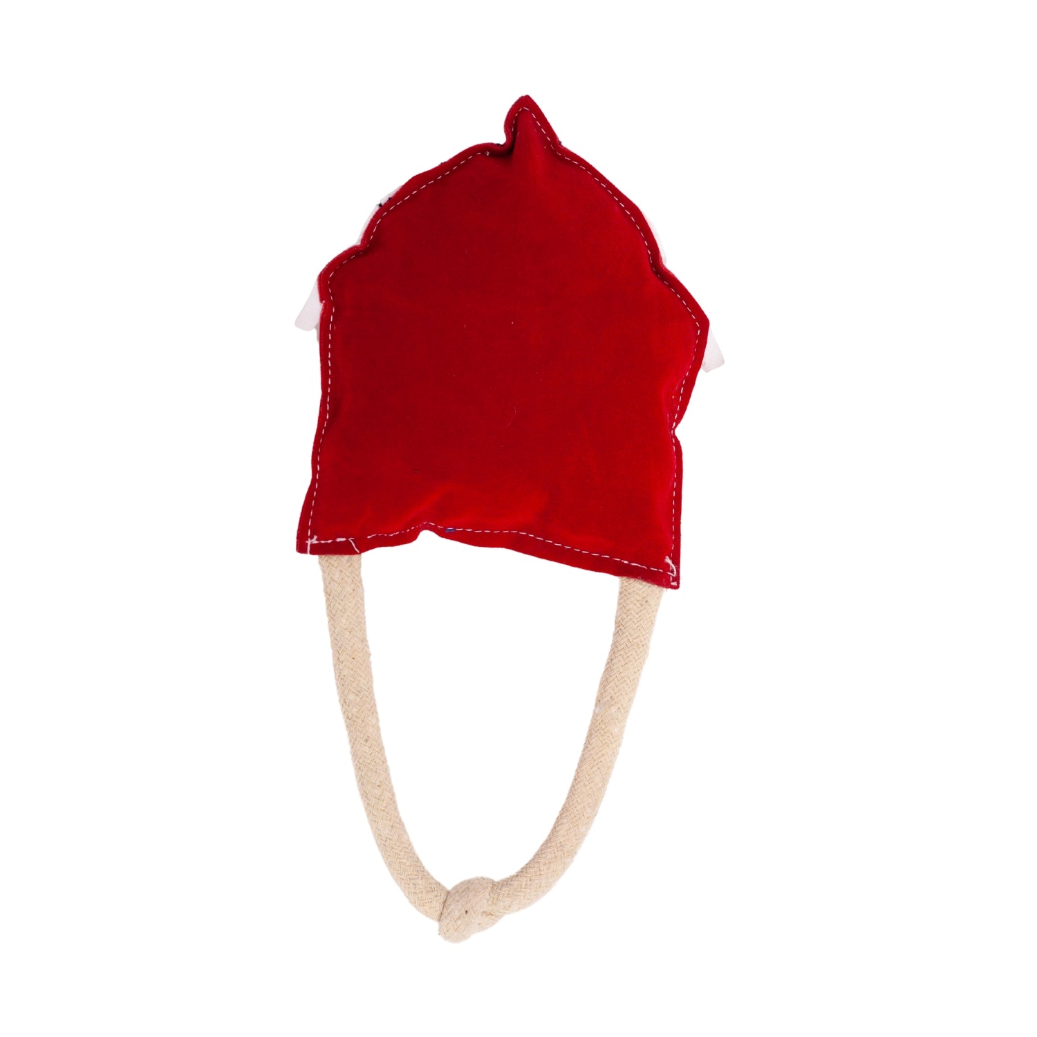 Red Barn Dog Chew Toy with Faux Leather and Organic Cotton