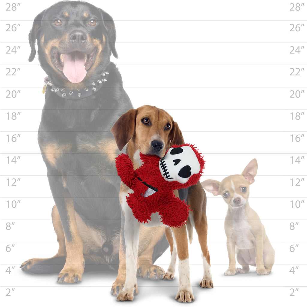 Mighty Microfiber Ball Med Grim Reaper — dog size guide