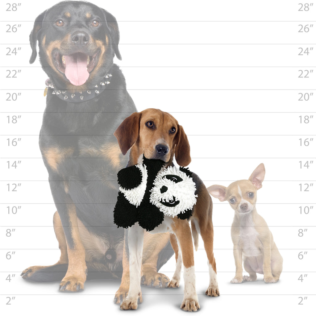 Mighty Microfiber Ball Med Panda — dog size guide
