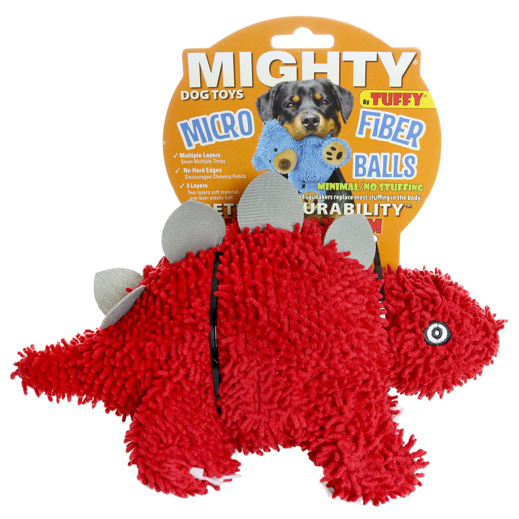Mighty Microfiber Ball Med Stegosaurus Red — packaging