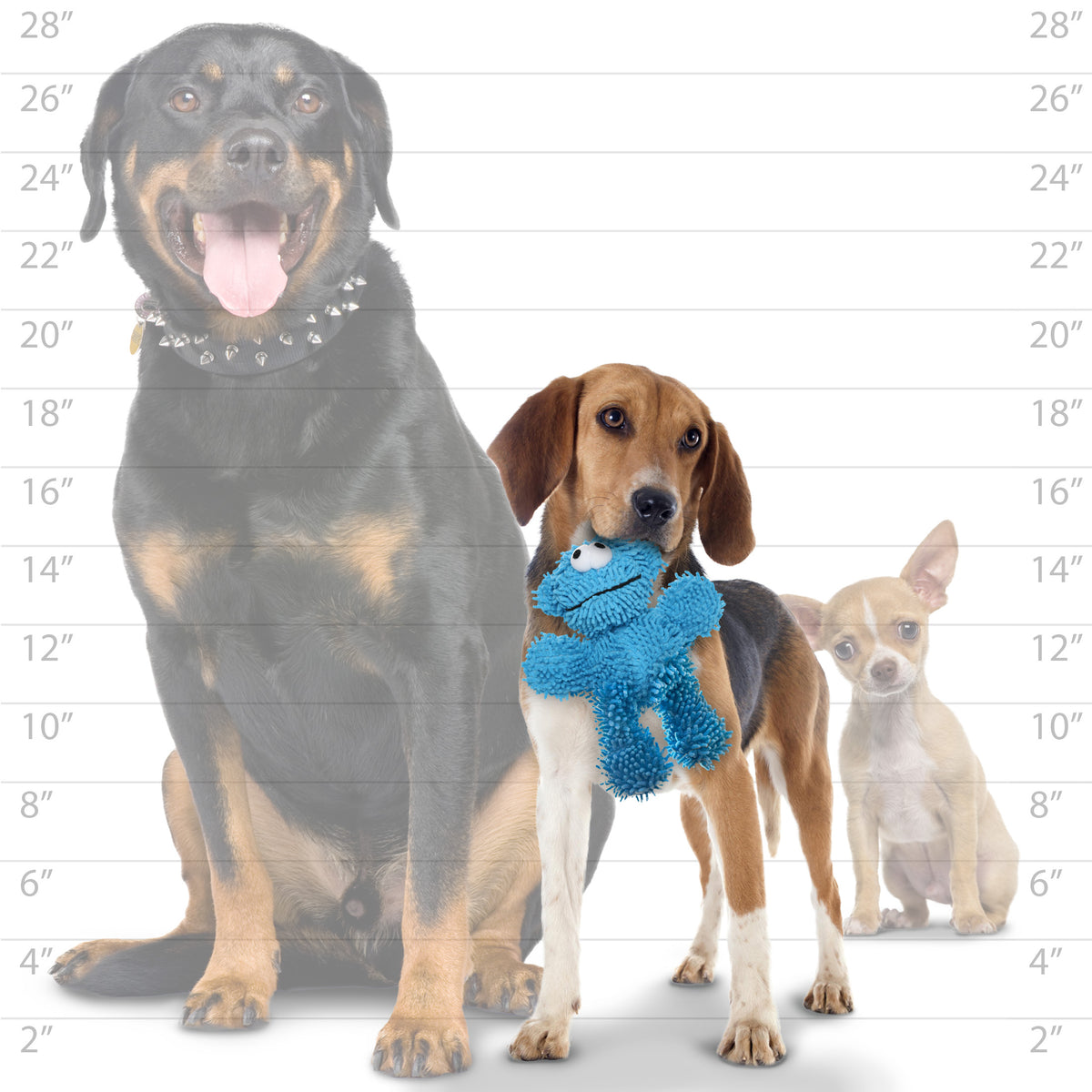 Mighty Jr Microfiber Ball Monster — dog size guide