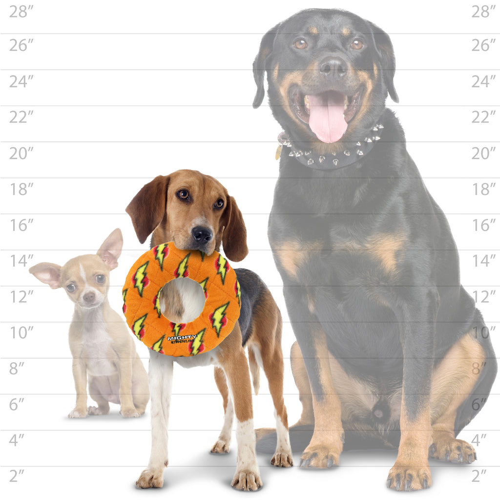 Mighty No Stuff Med Ring Orange — dog size guide