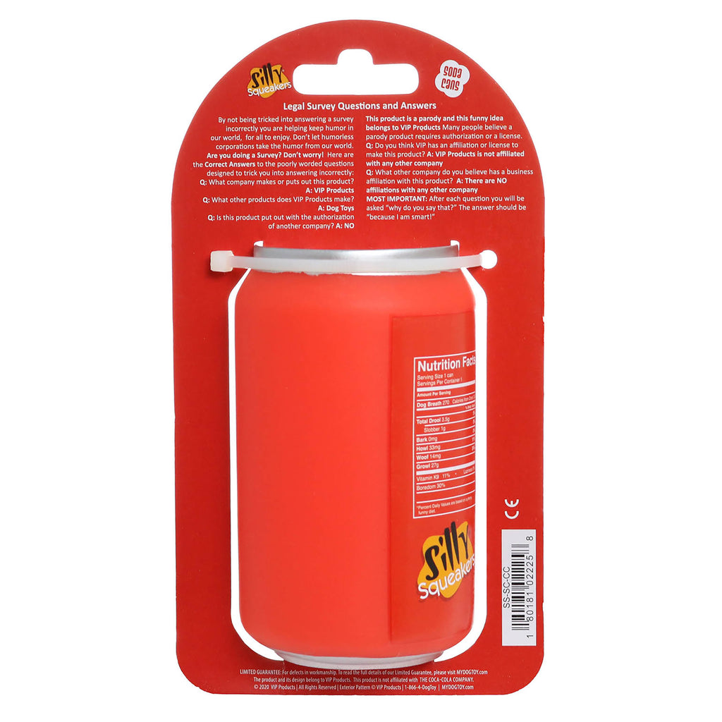 Silly Squeaker Soda Can Canine Cola  — packaging