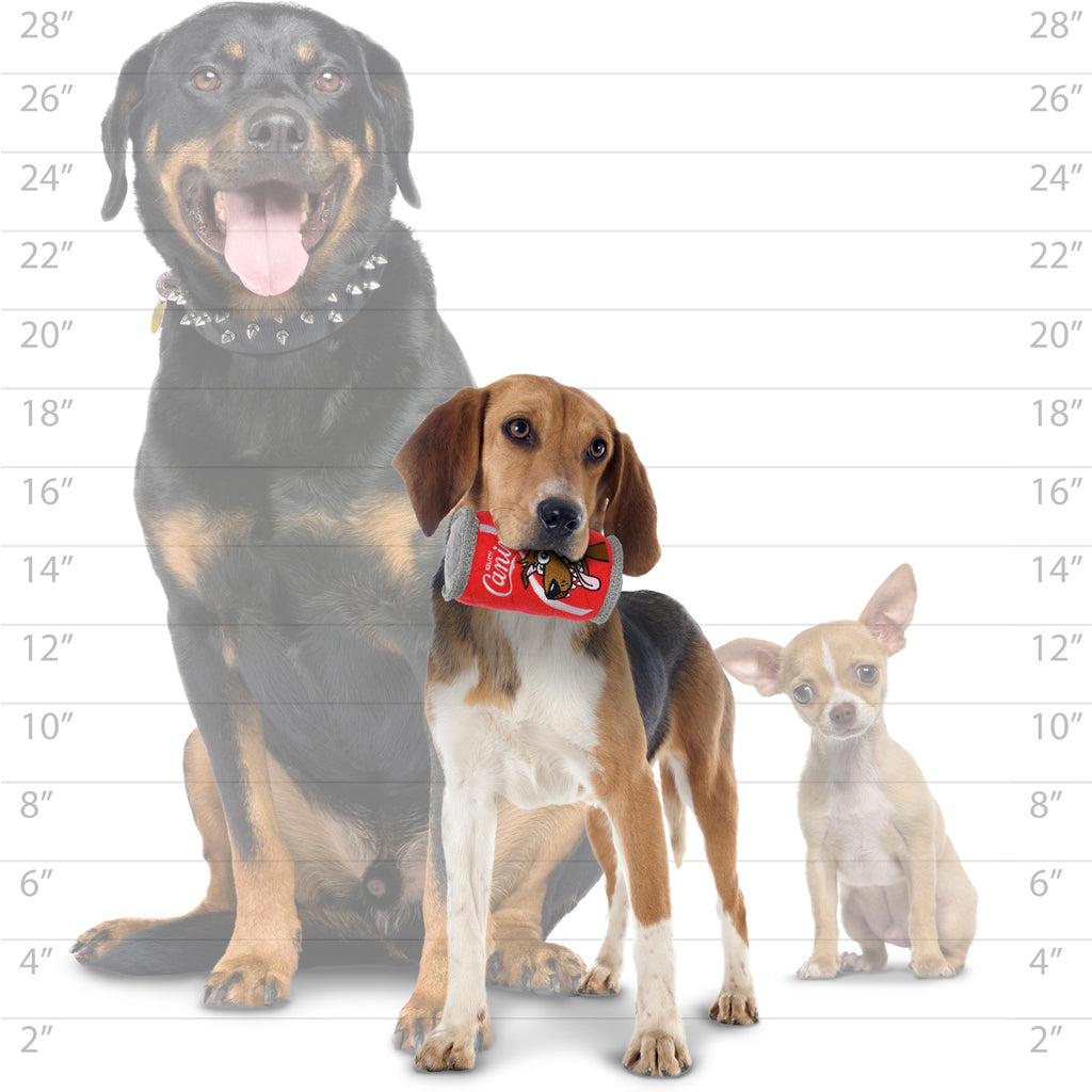 Tuffy Soda Can Canine Cola — dog size guide