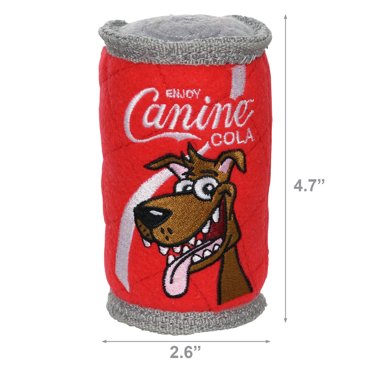 Tuffy Soda Can Canine Cola — dimensions