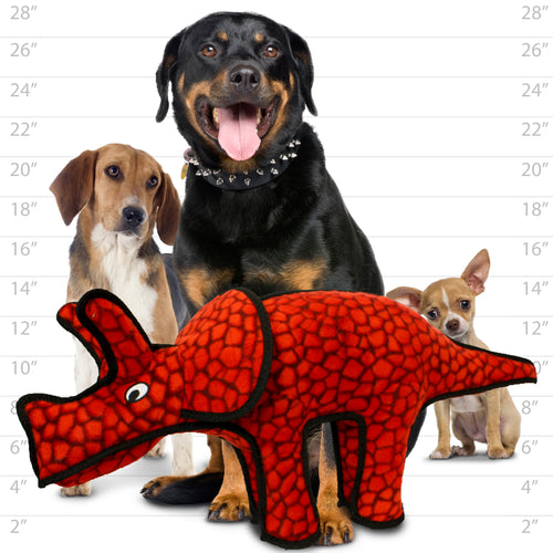 Tuffy Dino Triceratops — dog size guide