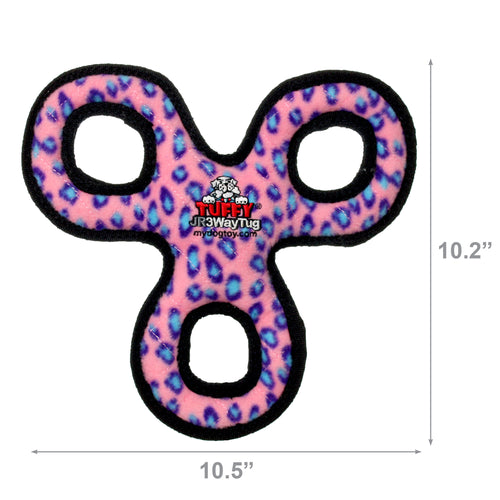 Tuffy Jr 3WayTug Pink Leopard — dimensions