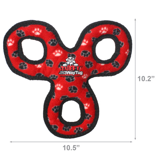 Tuffy Jr 3WayTug Red Paw — dimensions