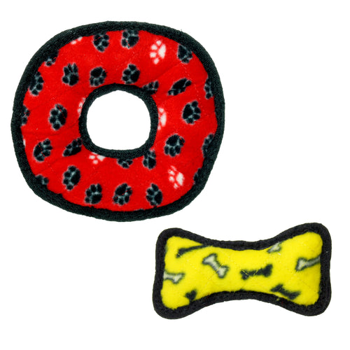 Tuffy Jr Bone Yellow and Ring Red Paw 2 Pack — additional view
