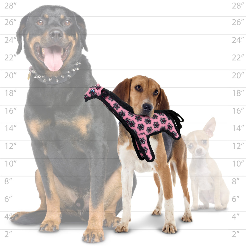 Tuffy Jr Zoo Giraffe Pink — dog size guide