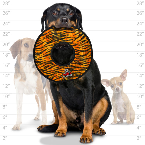 Tuffy No Stuff Mega Ring Tiger — dog size guide