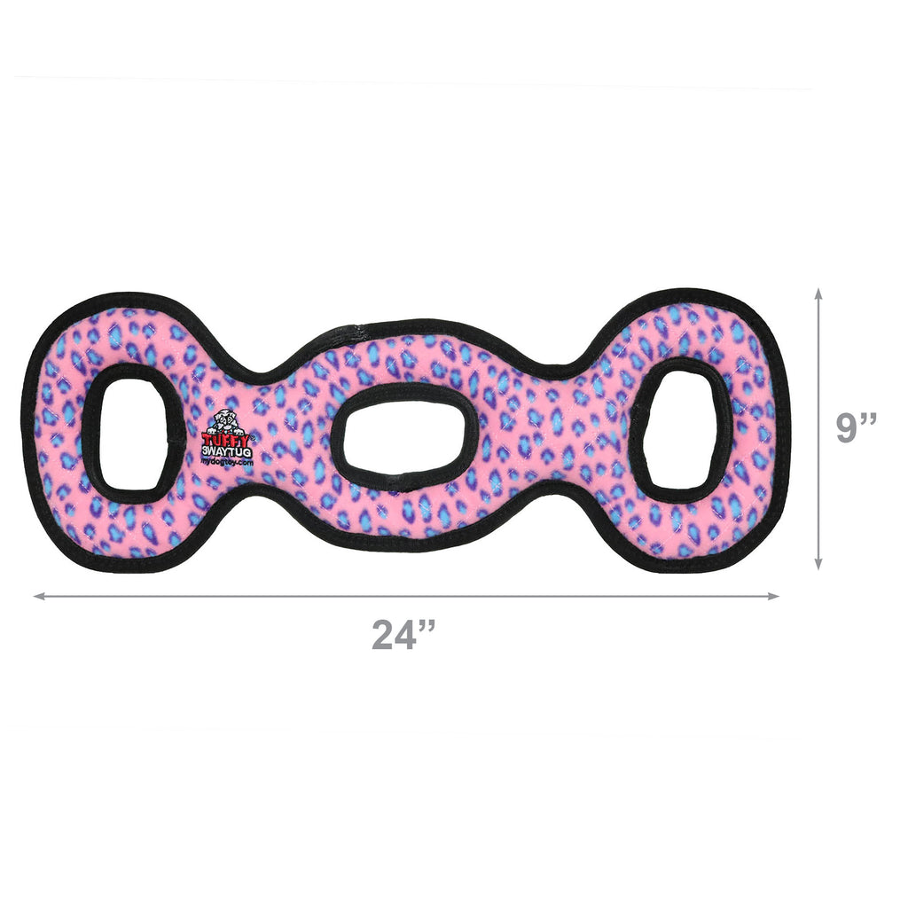 Tuffy Ultimate 3WayTug Pink Leopard — dimensions
