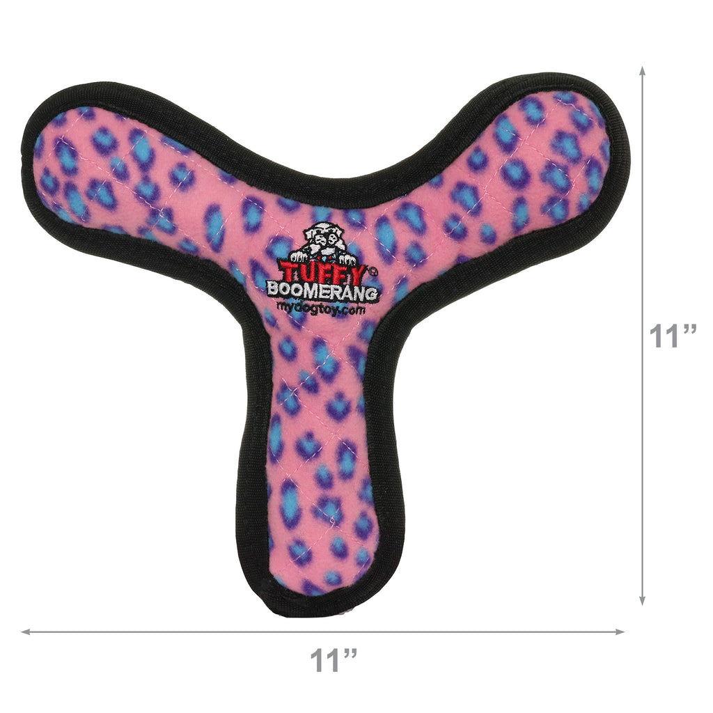 Tuffy Ultimate Boomerang Pink Leopard — dimensions