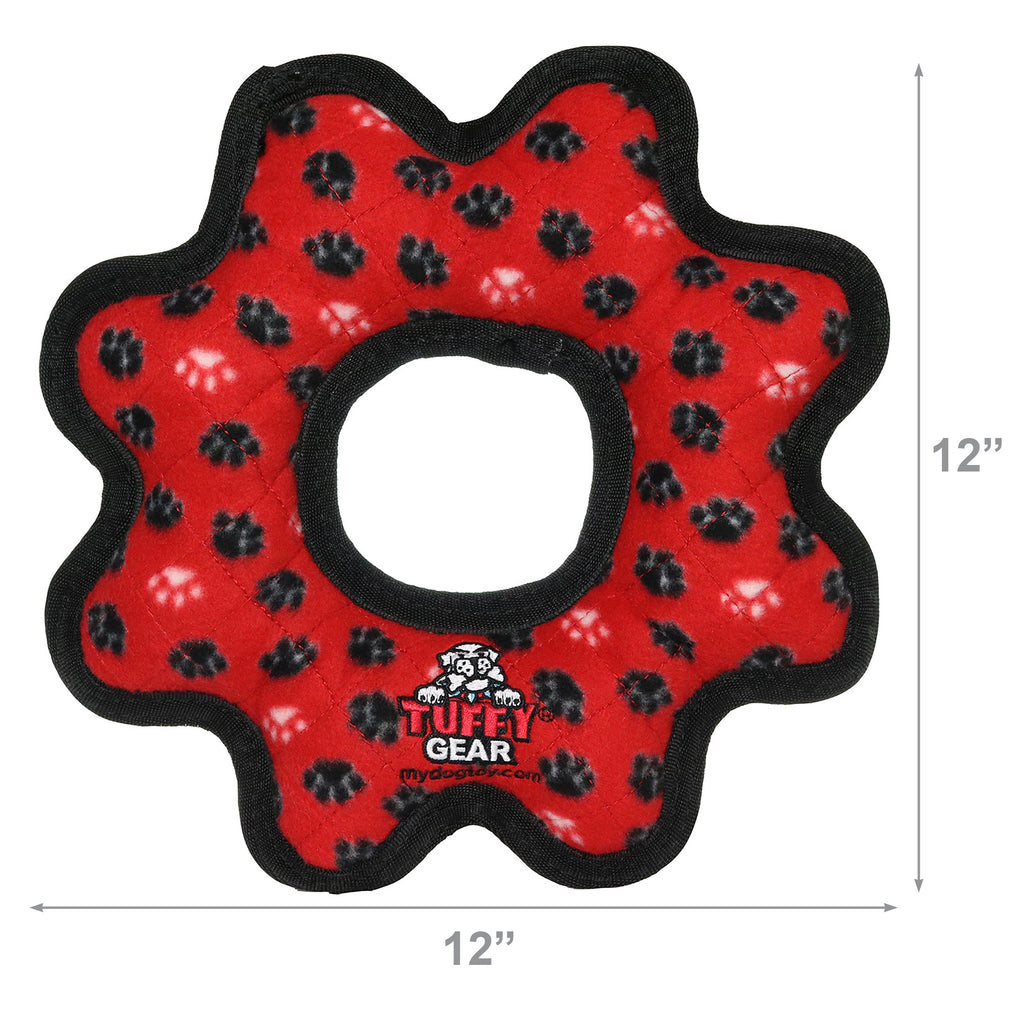 Tuffy Ultimate Gear Ring Red Paw — dimensions