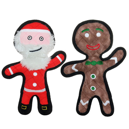 Tuffy Jr Holiday Gingerbread Man and Santa 2 Pack