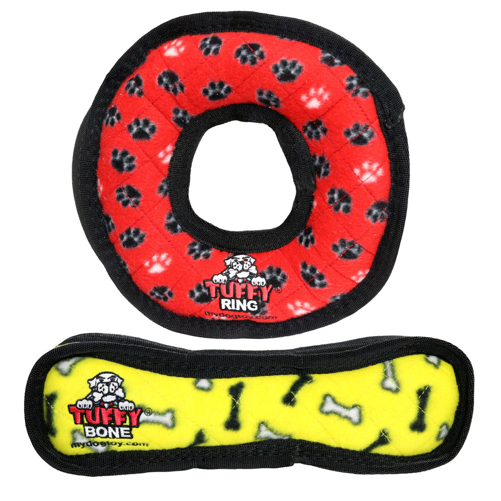Tuffy Med Red Ring-Yellow Bone 2pk