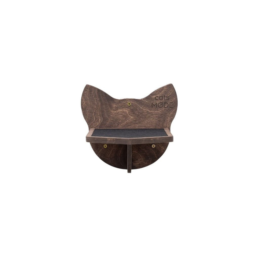 Wall-Mounted Cat Steps in Dark Walnut Wood