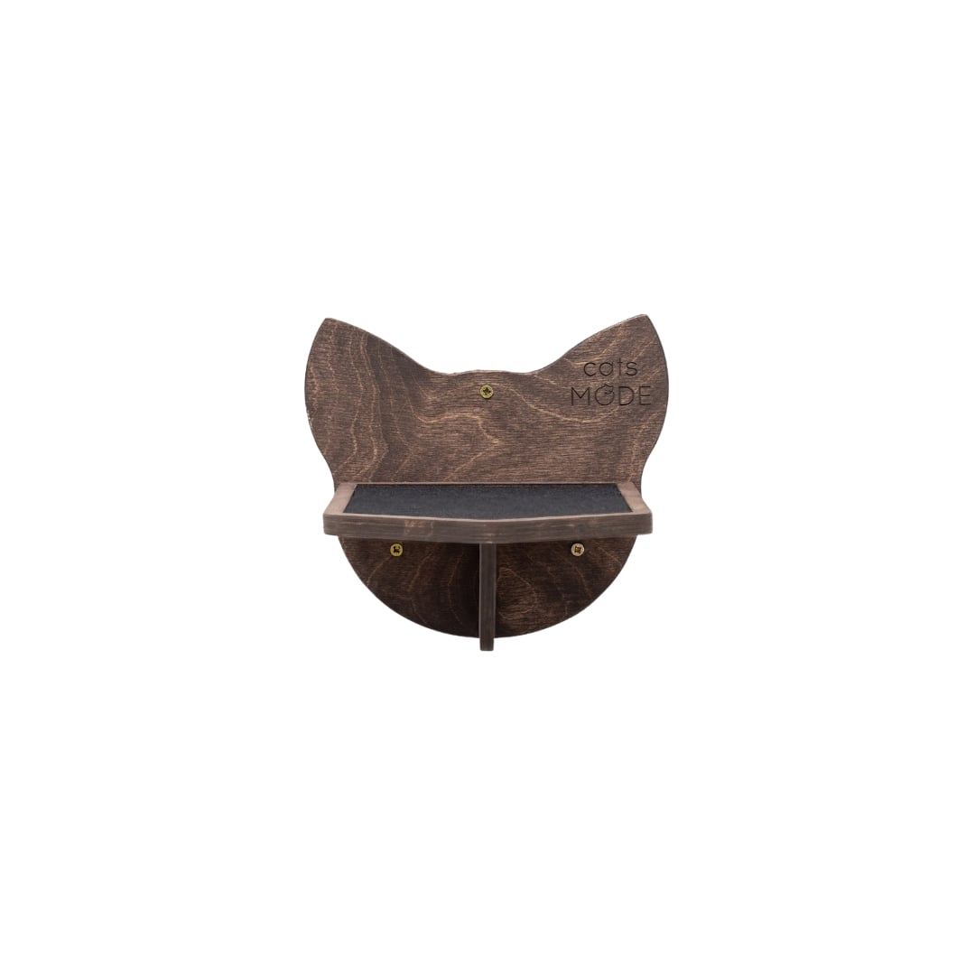 Wall-Mounted Cat Steps in Dark Walnut Wood