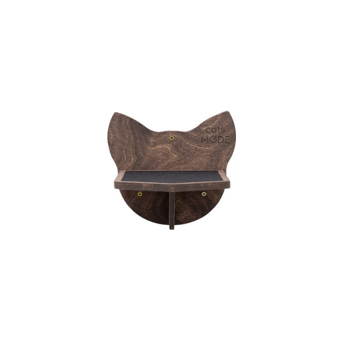 Wall-Mounted Cat Steps in Dark Walnut Wood