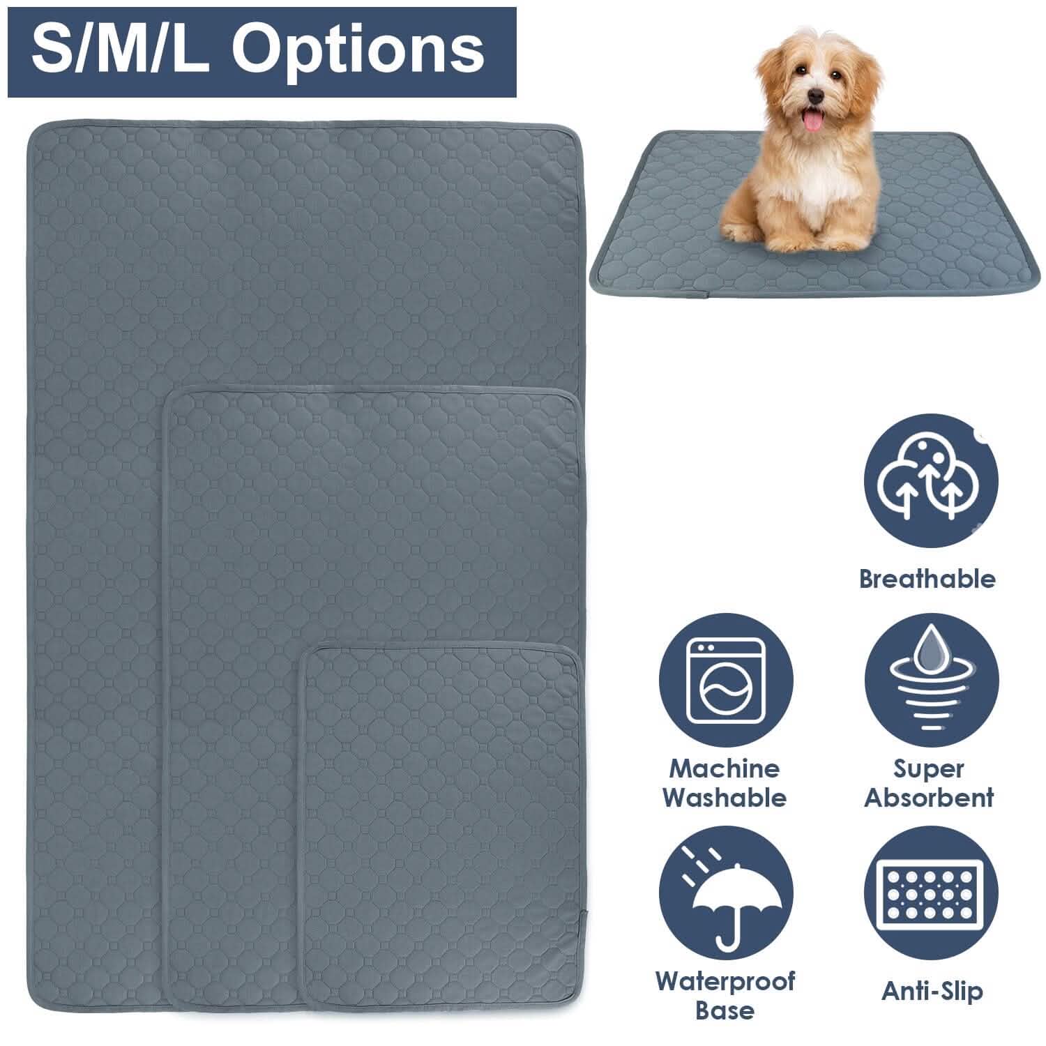 Reusable Dog Pee Pad with Four-Layer Absorbent Protection
