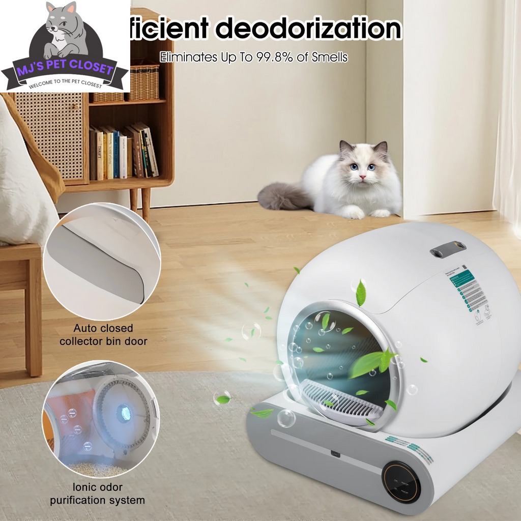 Self-Cleaning Cat Litter Box with App Control, 65L Capacity