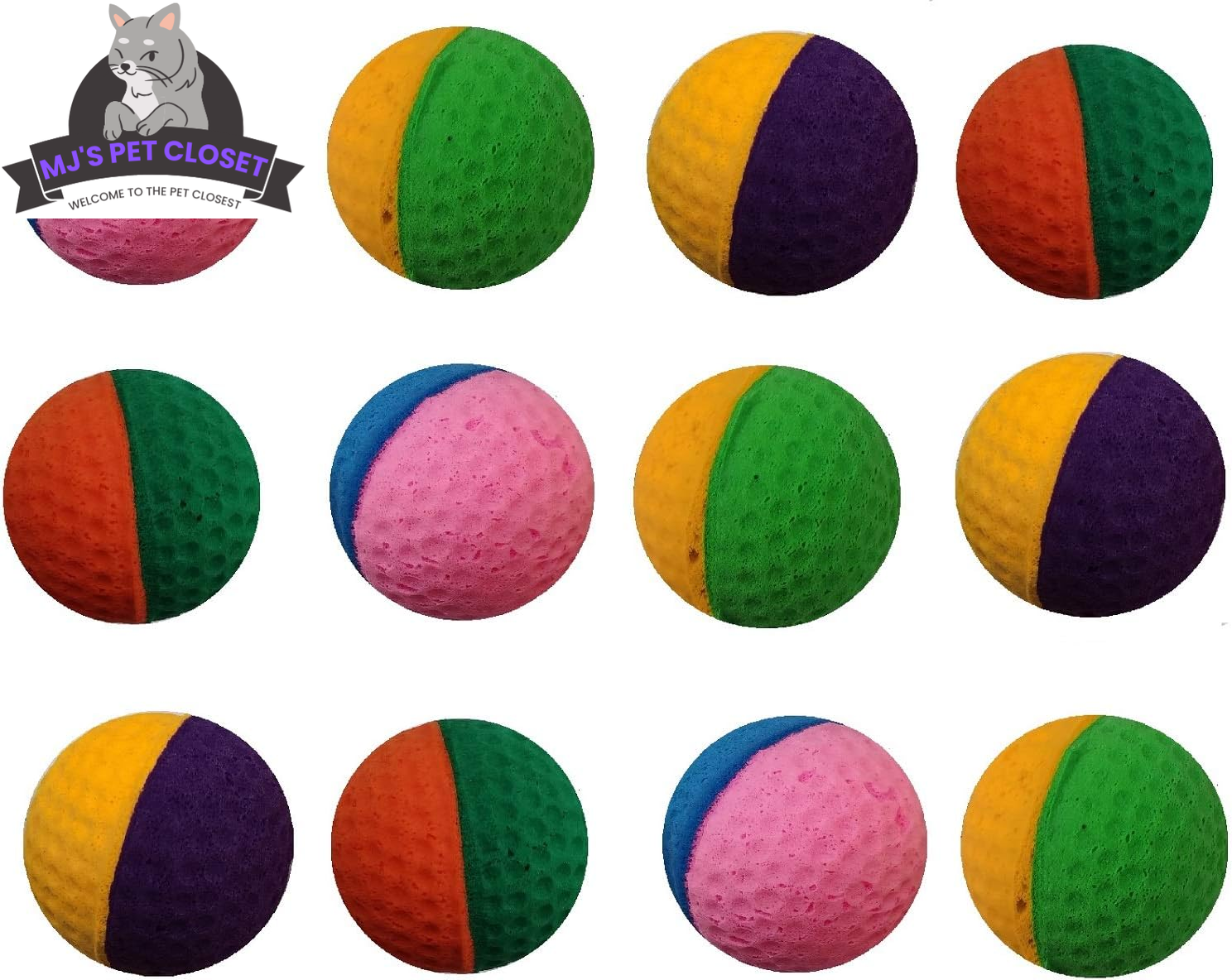 Mini Cat Foam Ball Toy, 1.6-Inch Soft Latex for Indoor Play