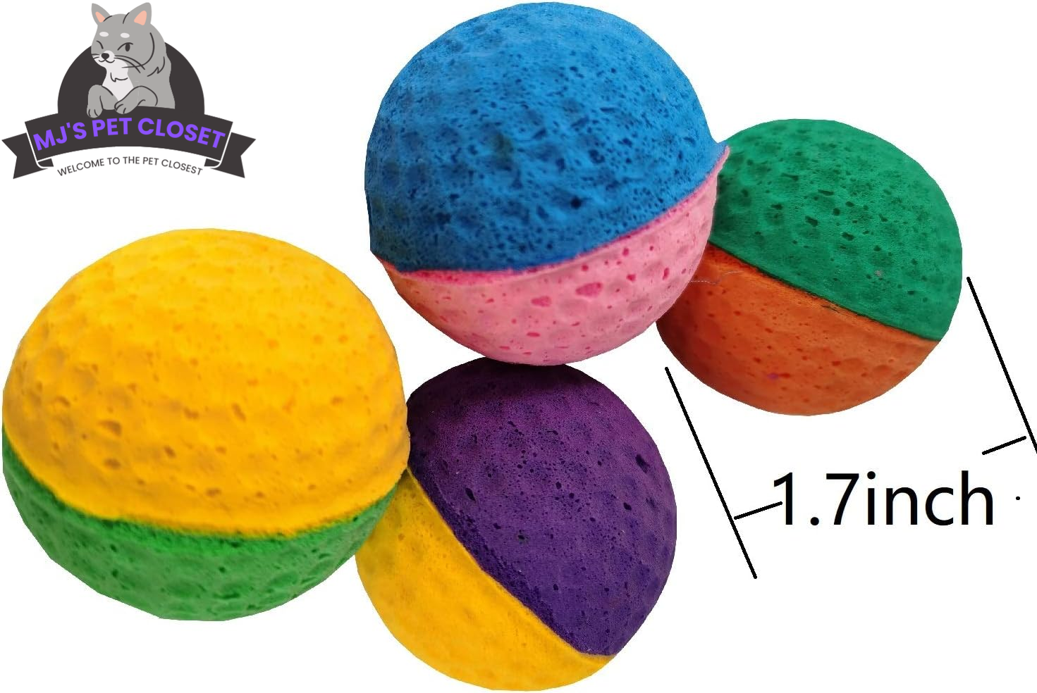 Mini Cat Foam Ball Toy, 1.6-Inch Soft Latex for Indoor Play