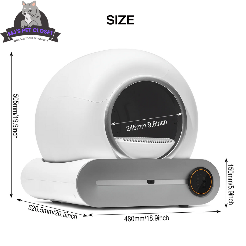 Self-Cleaning Cat Litter Box with App Control, 65L Capacity