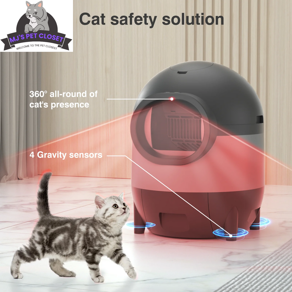 Self-Cleaning Cat Litter Box with App Control, 60L Capacity
