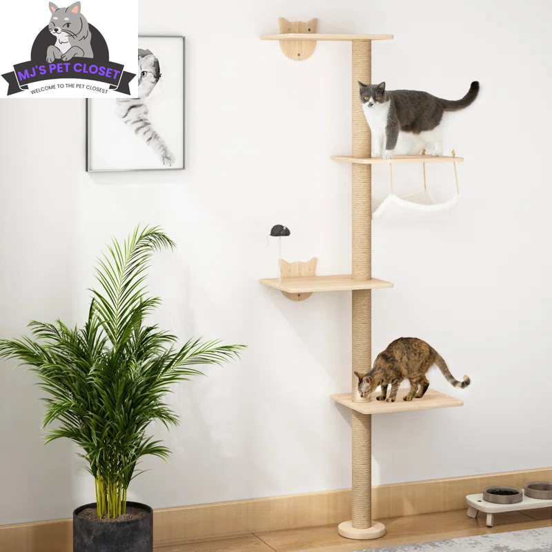 Wall-Mounted Cat Tree Set – Modern Space-Saving Design