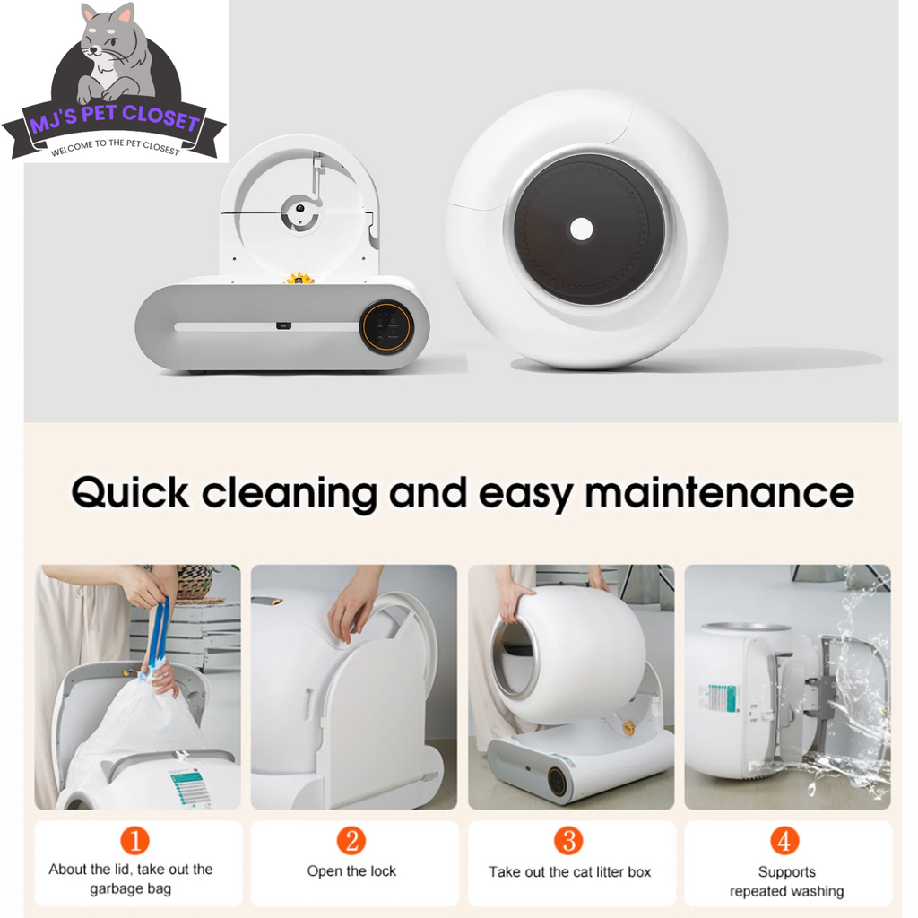 Self-Cleaning Cat Litter Box with App Control, 65L Capacity