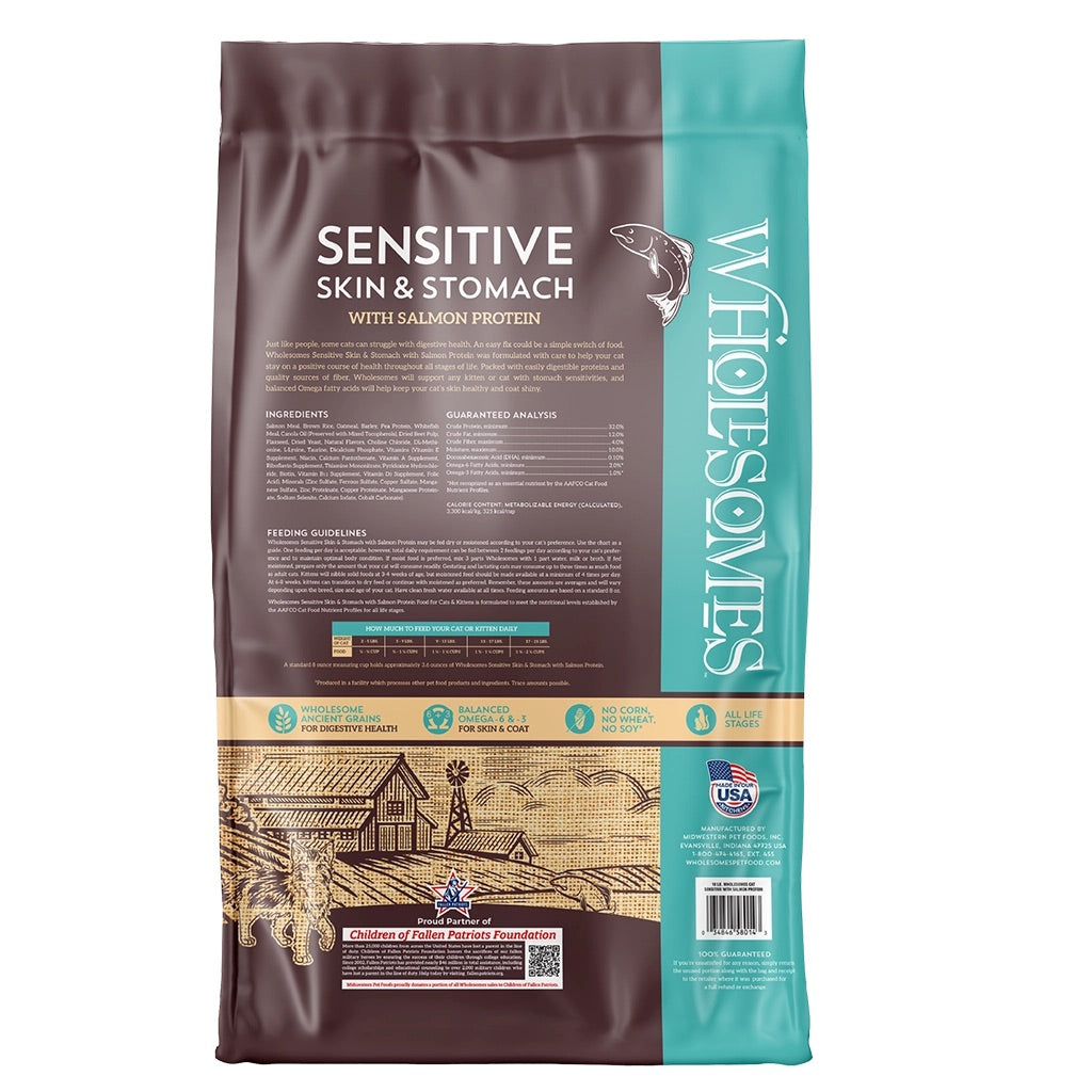 Wholesomes Sensitive Skin & Stomach Cat Food with Salmon Protein