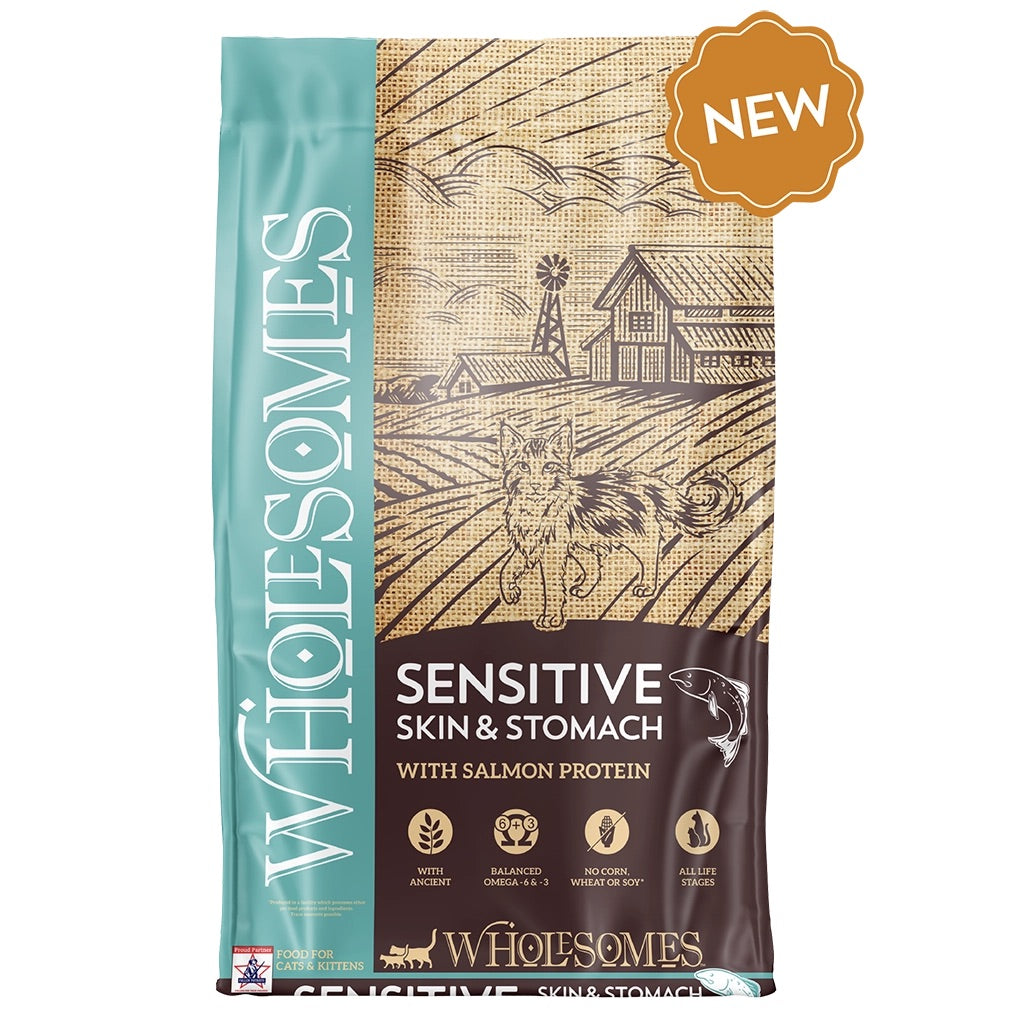 Wholesomes Sensitive Skin & Stomach Cat Food with Salmon Protein