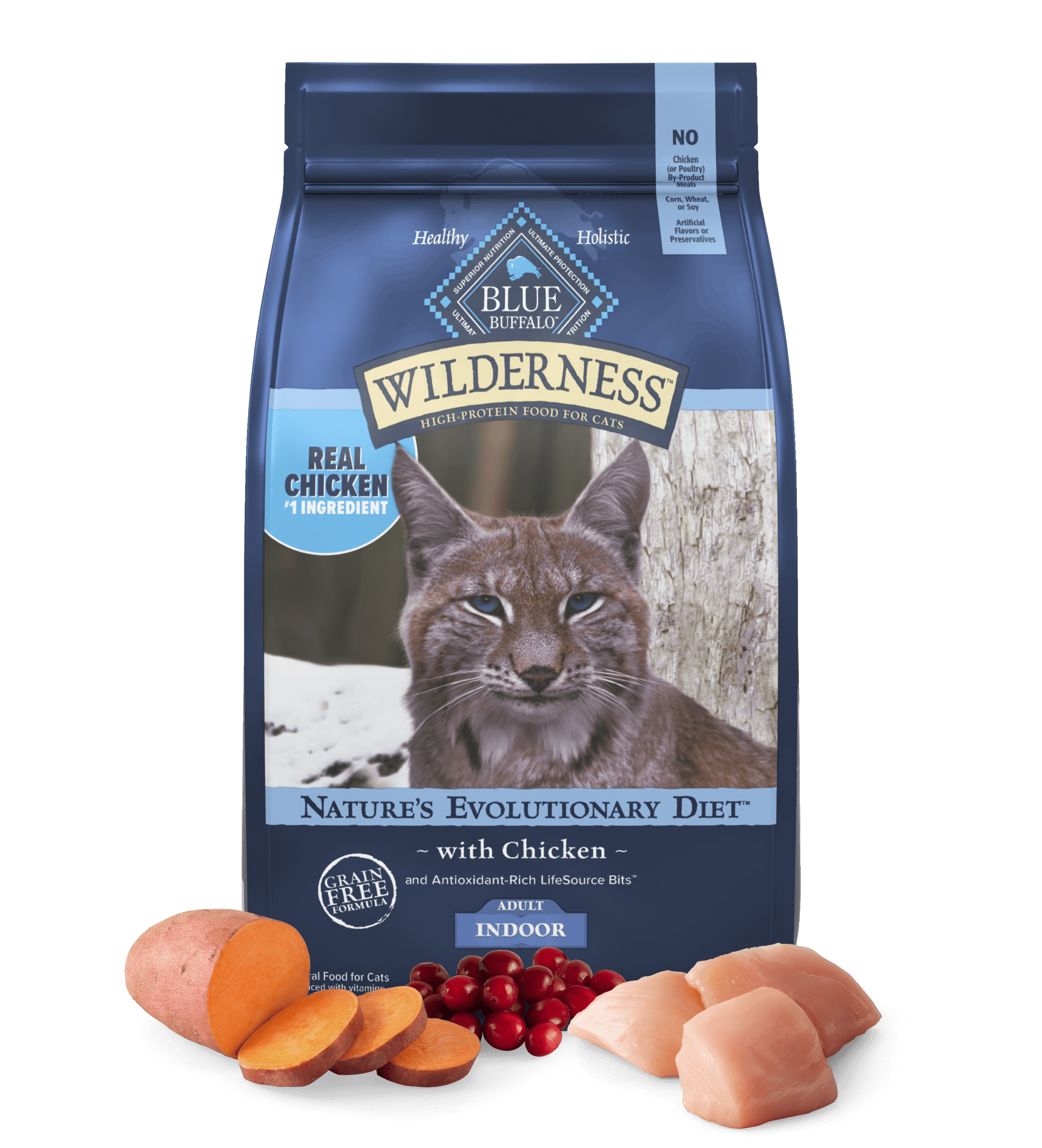 Indoor Cat Food with Deboned Chicken, Sweet Potato & Berries