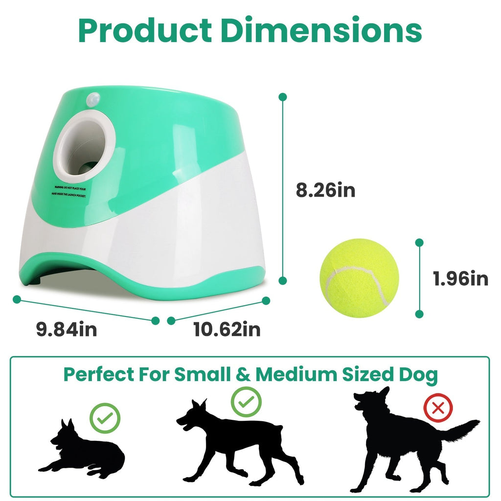Automatic Ball Launcher for Small to Medium Dogs with 6 Tennis Balls