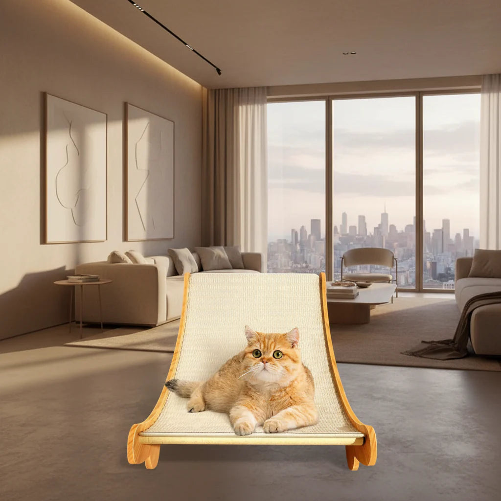 Wooden Cat Scratching Pad Bed with Detachable Design