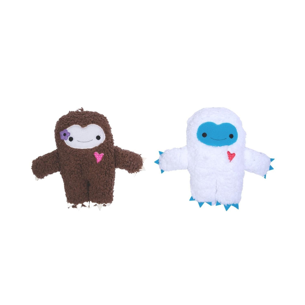 Yeti Snowman Dog Toy Set – Brown and White Plush Duo